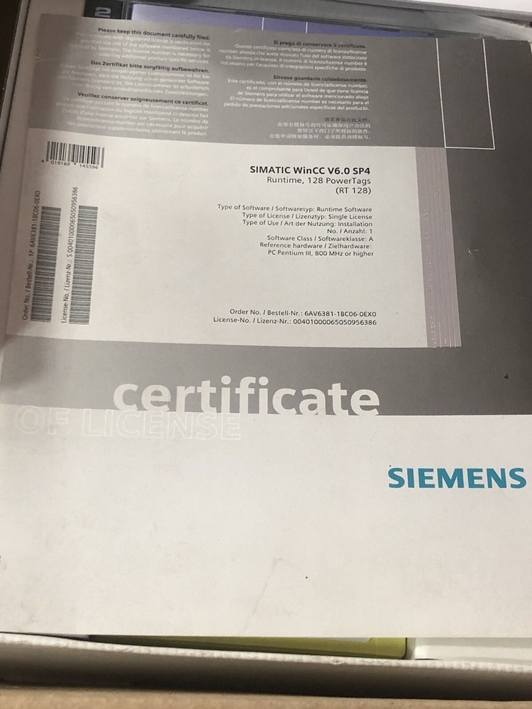 Siemens Simatic WinCC V6.0SP4 Software