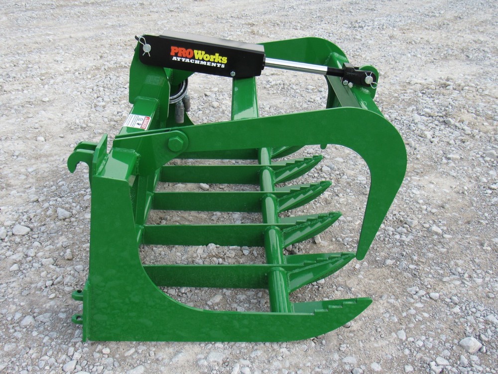 48" Cylinder Root Grapple Bucket Attachment Fits John Deere Tractor Loader