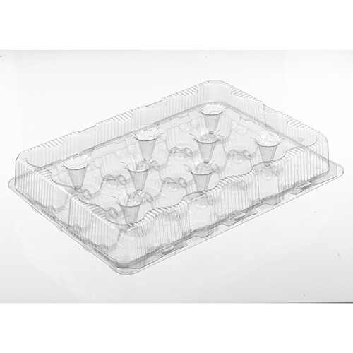 Hinged Rectangle Cupcake Tray Container Clear PET 2.6 cu-ft 3.5" H | 50/Case