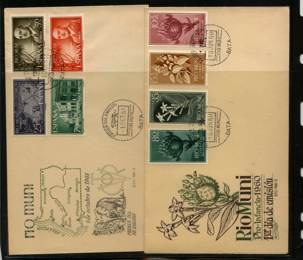 Spain   Rio Muni  2  nice  cachet covers       KL0227