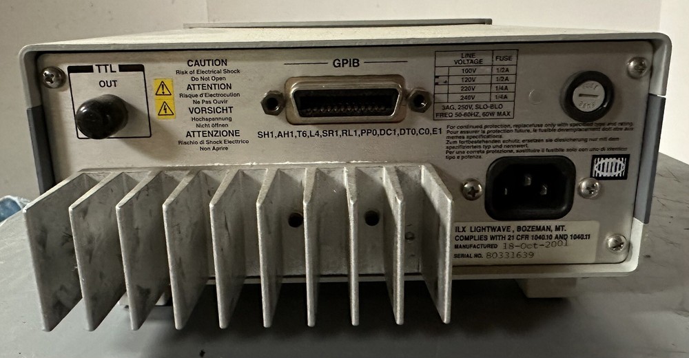 ILX Lightwave MPS-8033 Precision Fiber Optic Source 1550nm FP