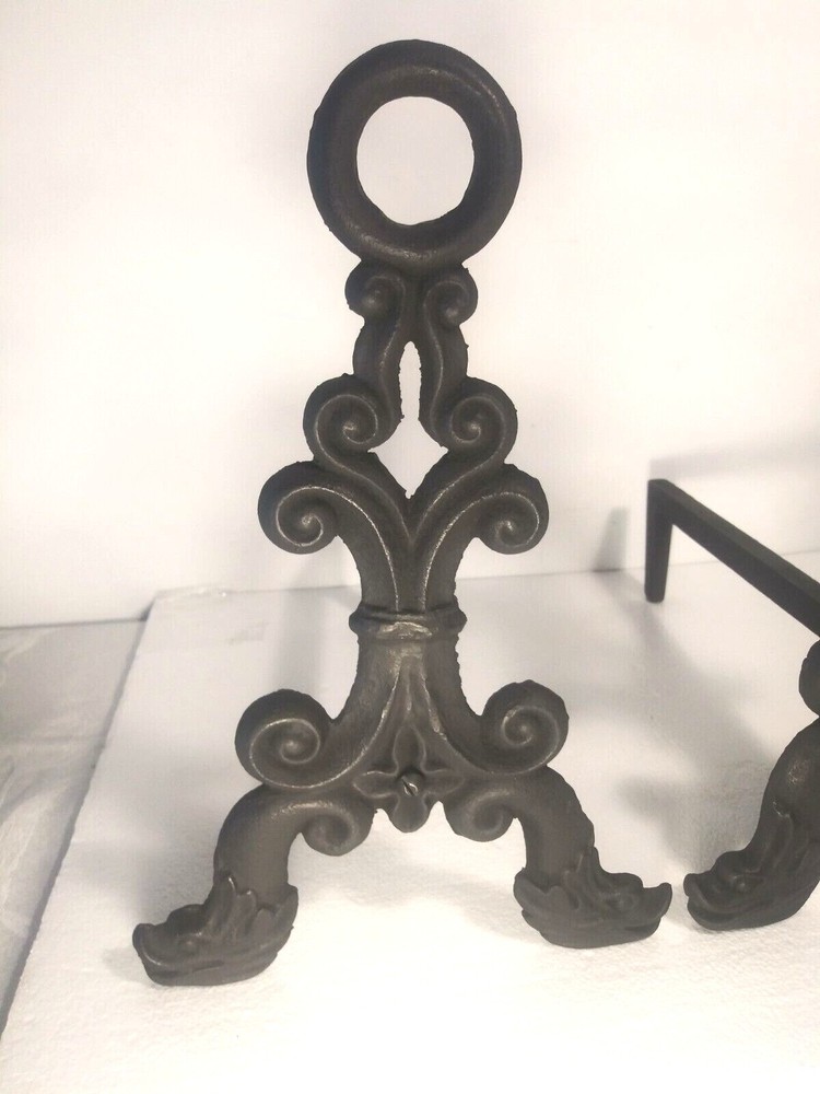 Dolphin Cast Iron Andirons Unusual