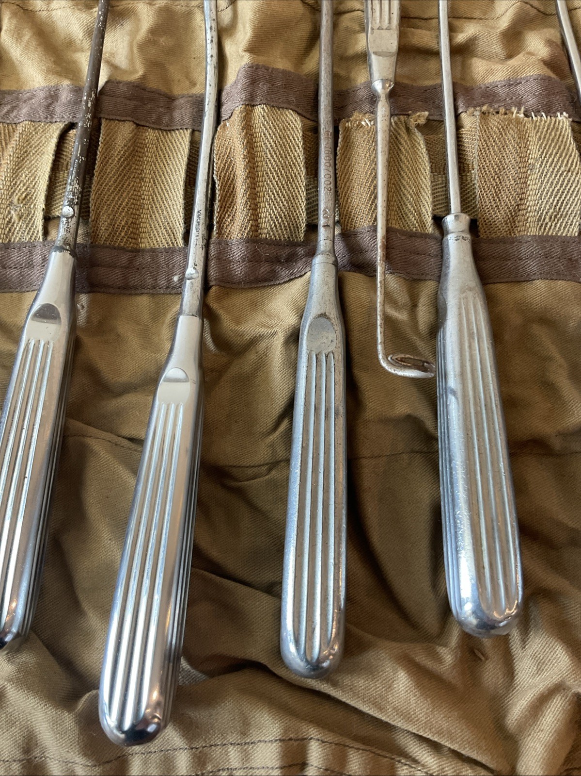 Lot Set Of Vintage Military Curette Field Surgical Instruments Tools