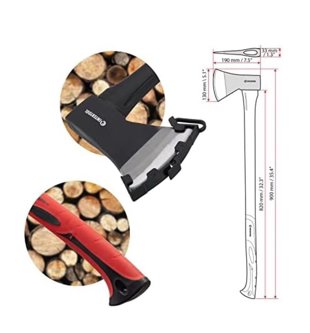 INTERTOOL 35-inch Steel Chopping Axe, 2.8 lbs Felling Axe HT08-0264