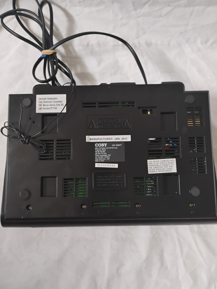 Coby CX-CD377 Micro Cd Stereo System Tested Works No Remote Or Speakers