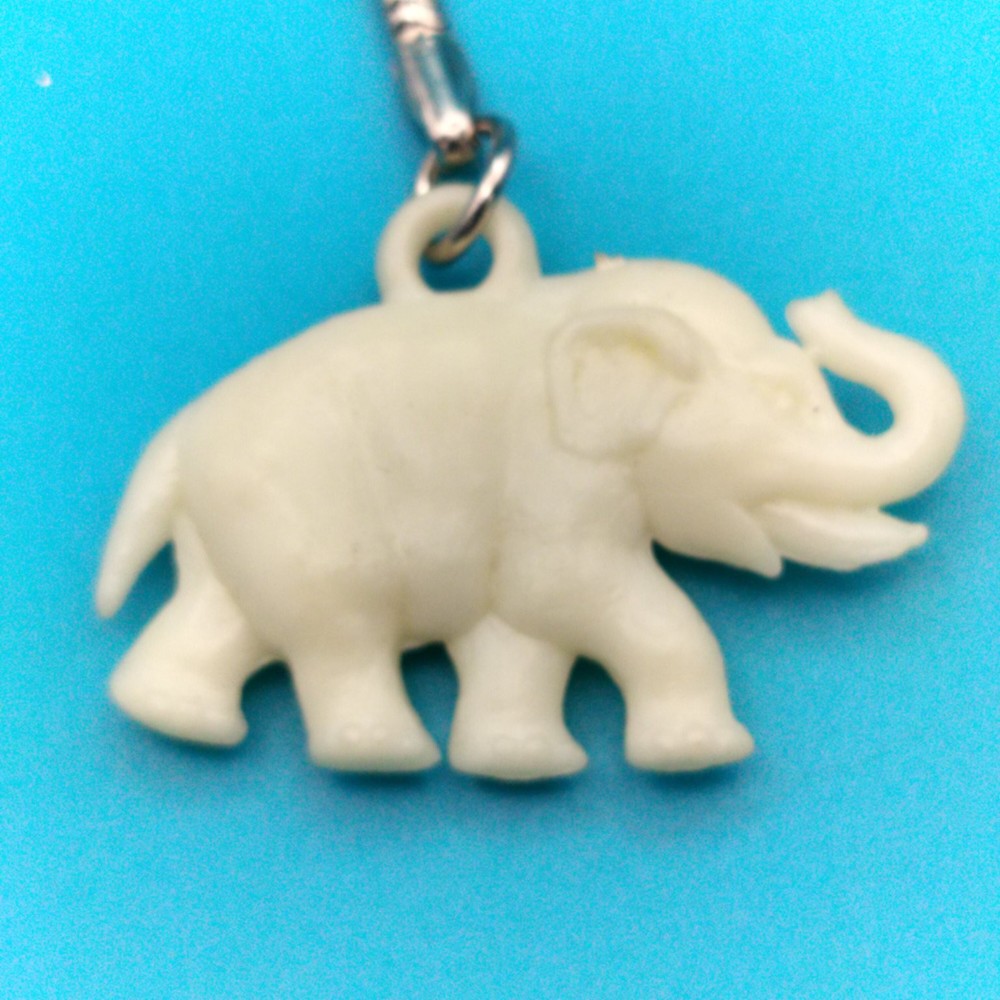 Elephant Keychain Metal Quick-Release Plastic Figural Vintage