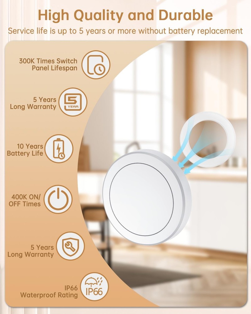 Garbage Disposal Button Kit, 15A/1500W Wireless Remote Control Outlet