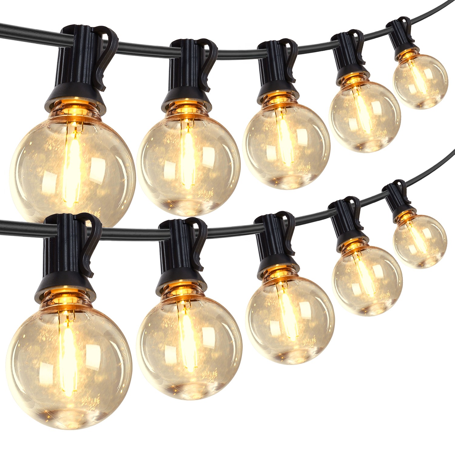 200FT Outdoor String Lights LED Patio Light Waterproof Shatterproof 102 G40 Bulb