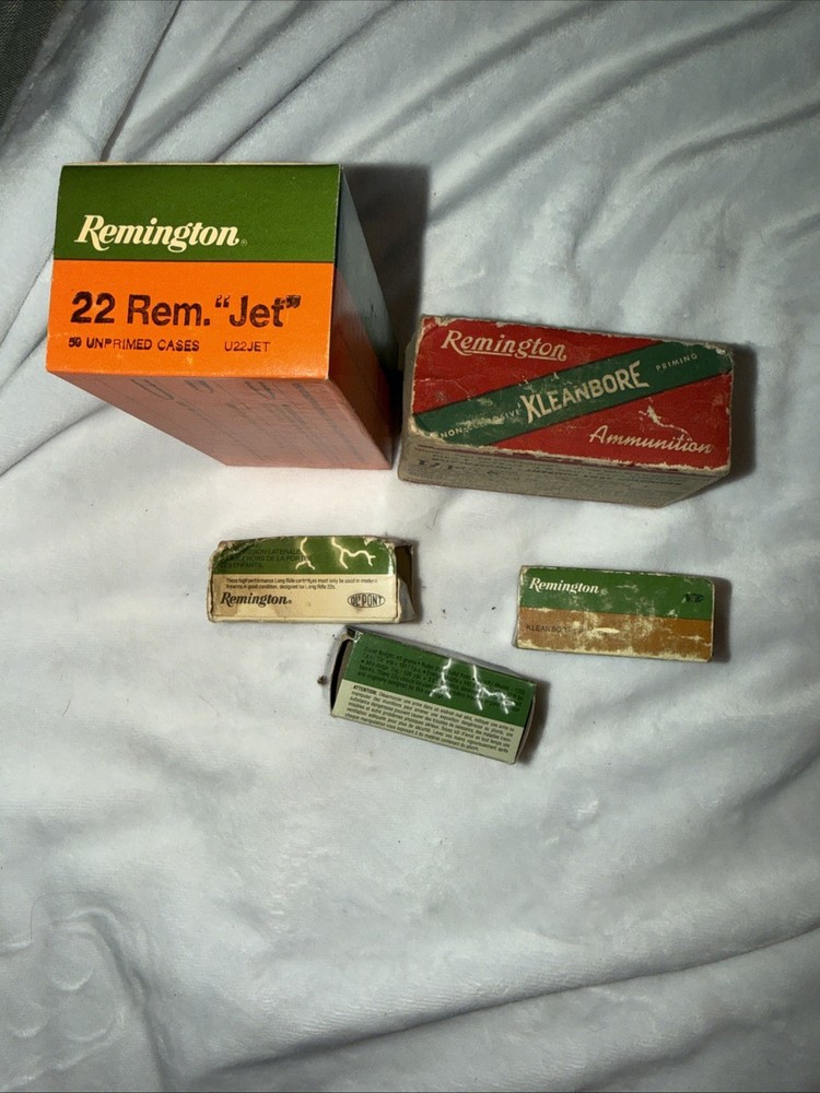 Remington Empty Ammo Boxes Kleanbore .38 Special .22 Thunderbolt, Mohawk, “Jet”￼
