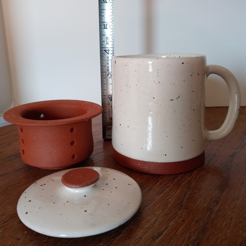 Beautiful Ceramic Tea Cup with Removable Infuser & Lid + Handle