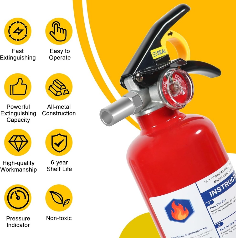 ABC Fire Extinguisher 2.5 lb with Mount 6 Pack