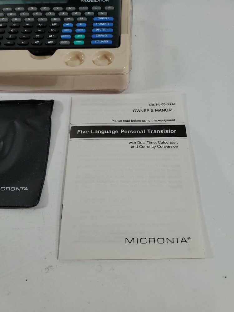 Micronta LCD Five Language Translator In Box Vintage 90s EUC 63-683A