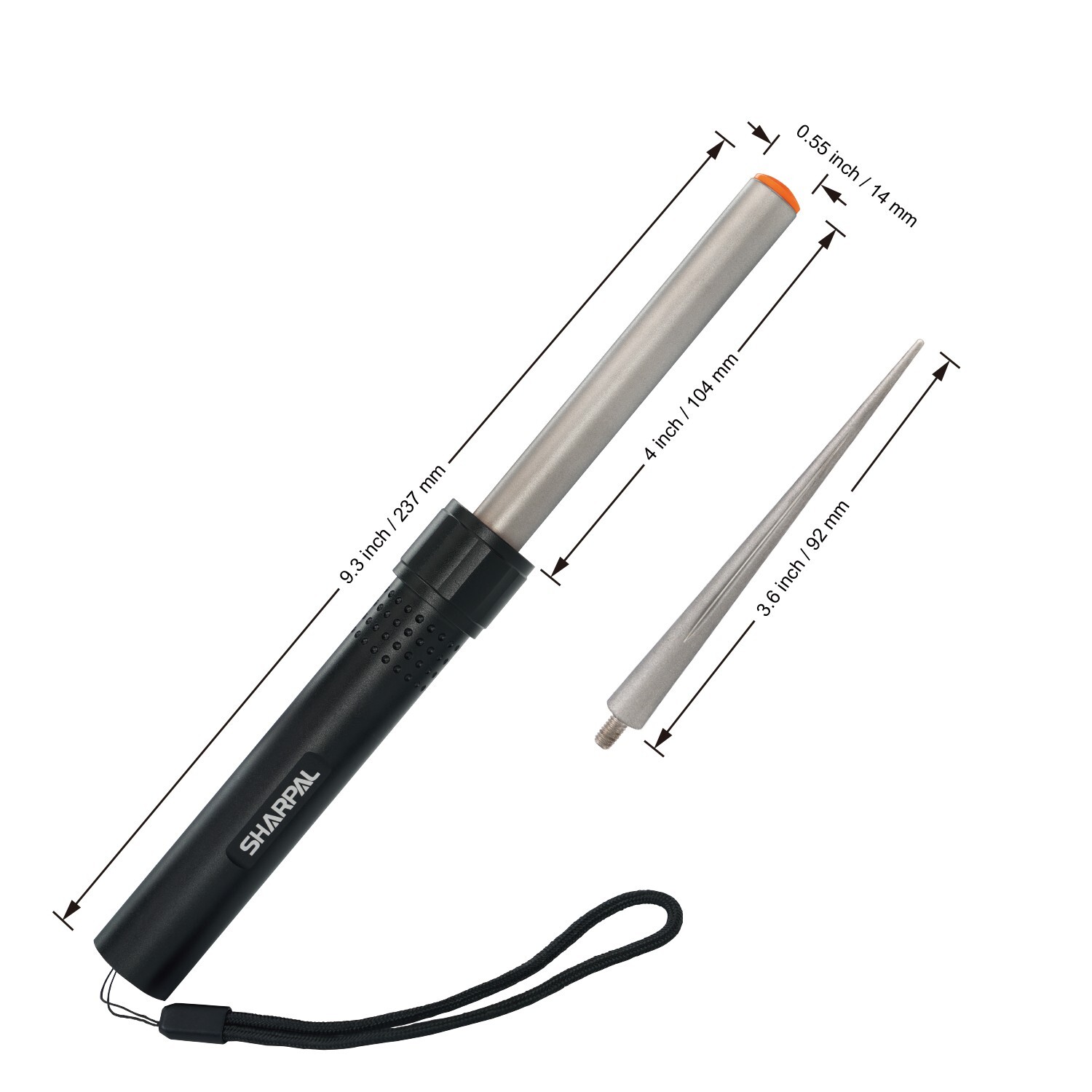 SHARPAL 178N 3-In-1 Blade Sharpener | 4-Inch 600 Grit Diamond Sharpening Rod