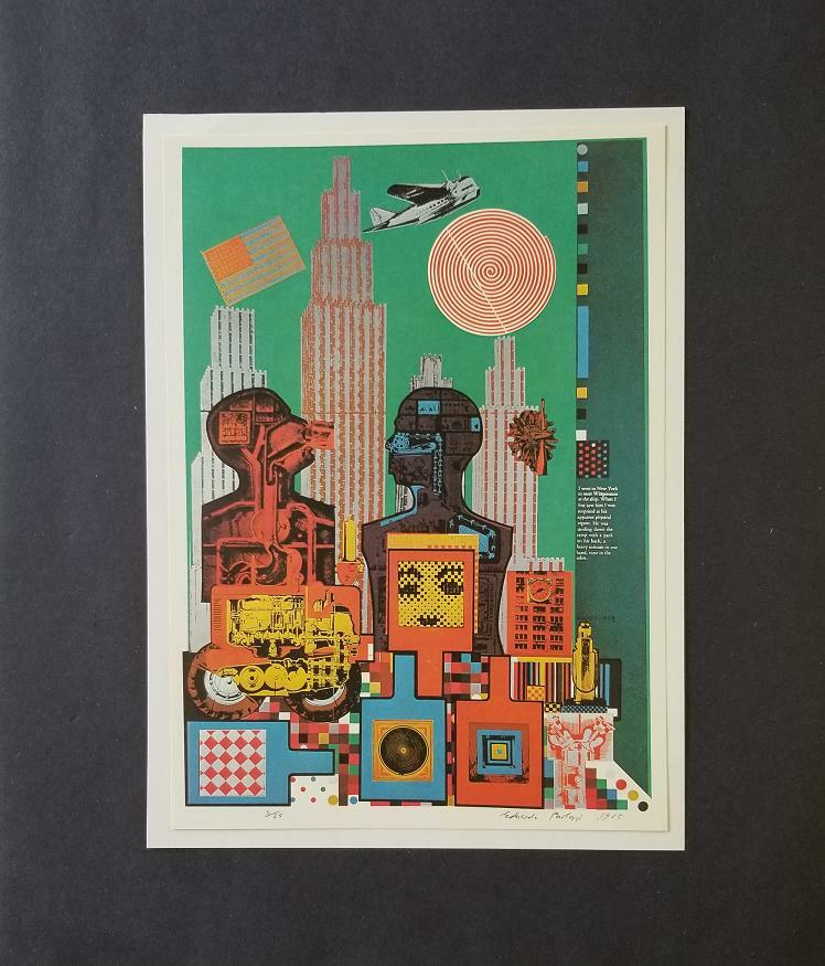 Eduardo Paolozzi "Wittgenstein in New York"  Mounted offset Lithograph  1973