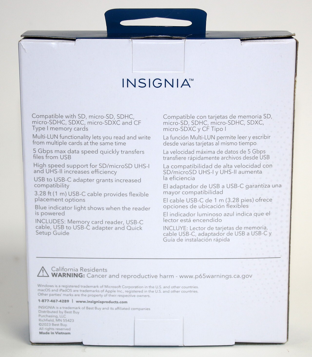 Insignia- USB-C to SD, microSD and CompactFlash Memory Card Reader - Black