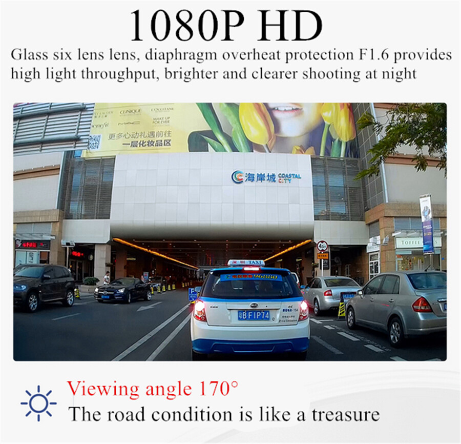 Single Lens Car DVR Dash Cam Video Driving Recorder Night Vision Collision Warn