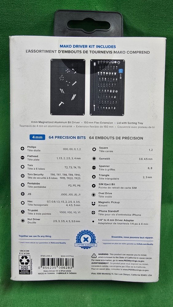 iFixit IF1452994 Mako Driver Kit - 64 Precision Bits NEW (E8)
