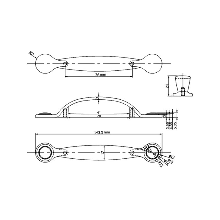 House Guard Antique Petwer Ring Kitchen Cabinet Knobs 1 1/4" & Pulls 3" 3 3/4"