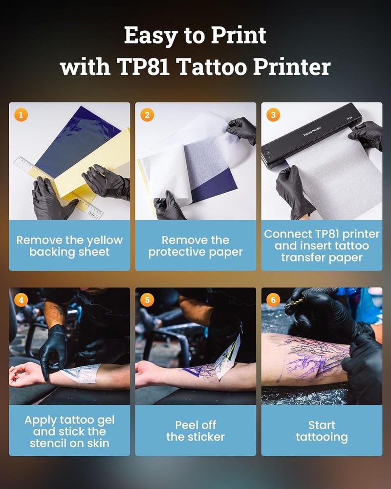 Phomemo Tattoo Stencil Printer TP81 Bluetooth Tattoo Printer with 10pcs Paper