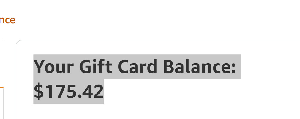 New unused Amazon gift Card With $175 Value