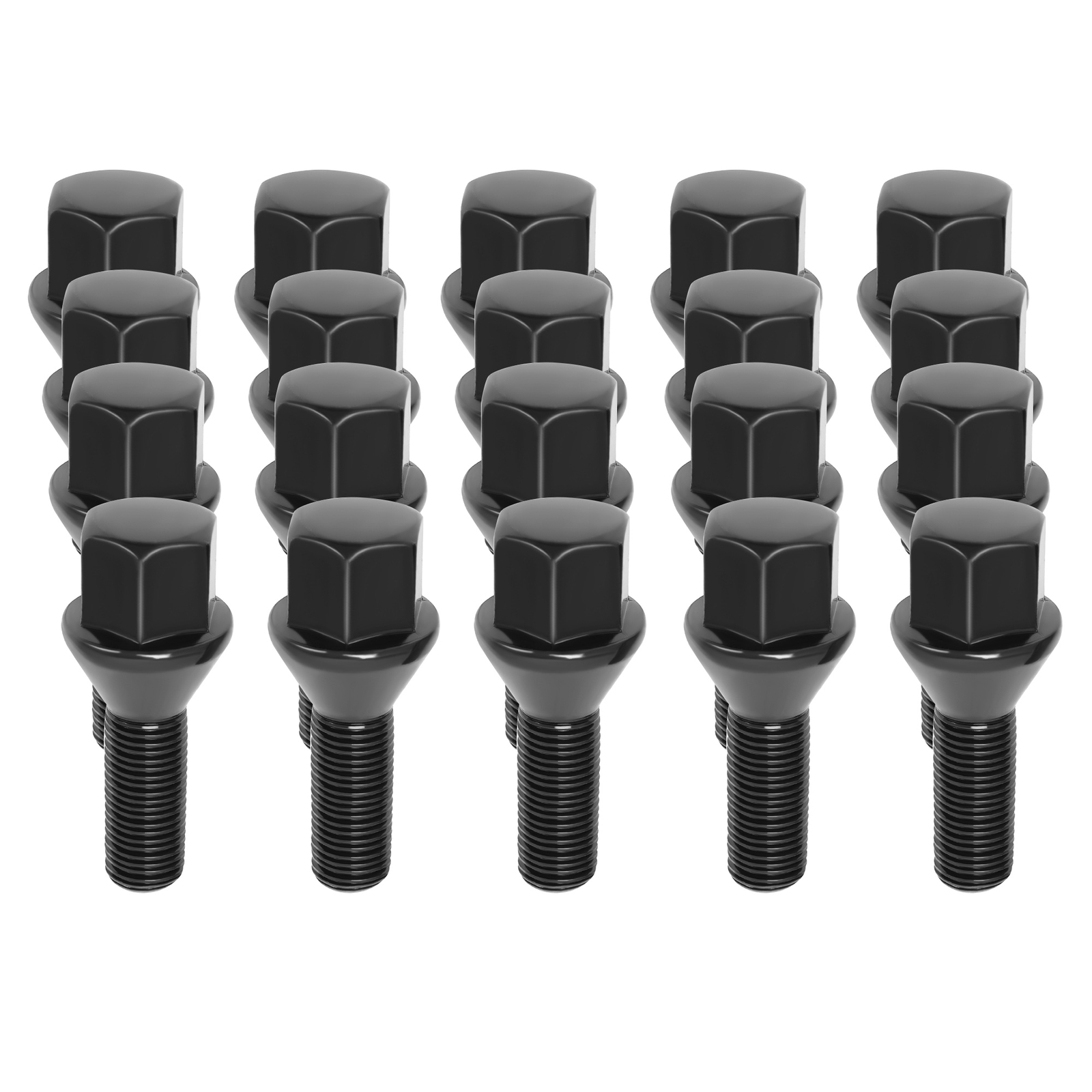 20 Pcs Black Wheel Lug Bolts For 2012-25 Dart Compass Renegade Cherokee Ram 700