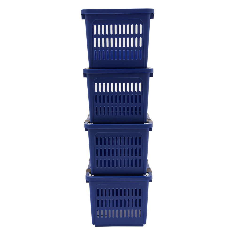 4 PCS Stacking Storage Baskets, PP Plastic Stackable Organizer Bins 76x34x24cm