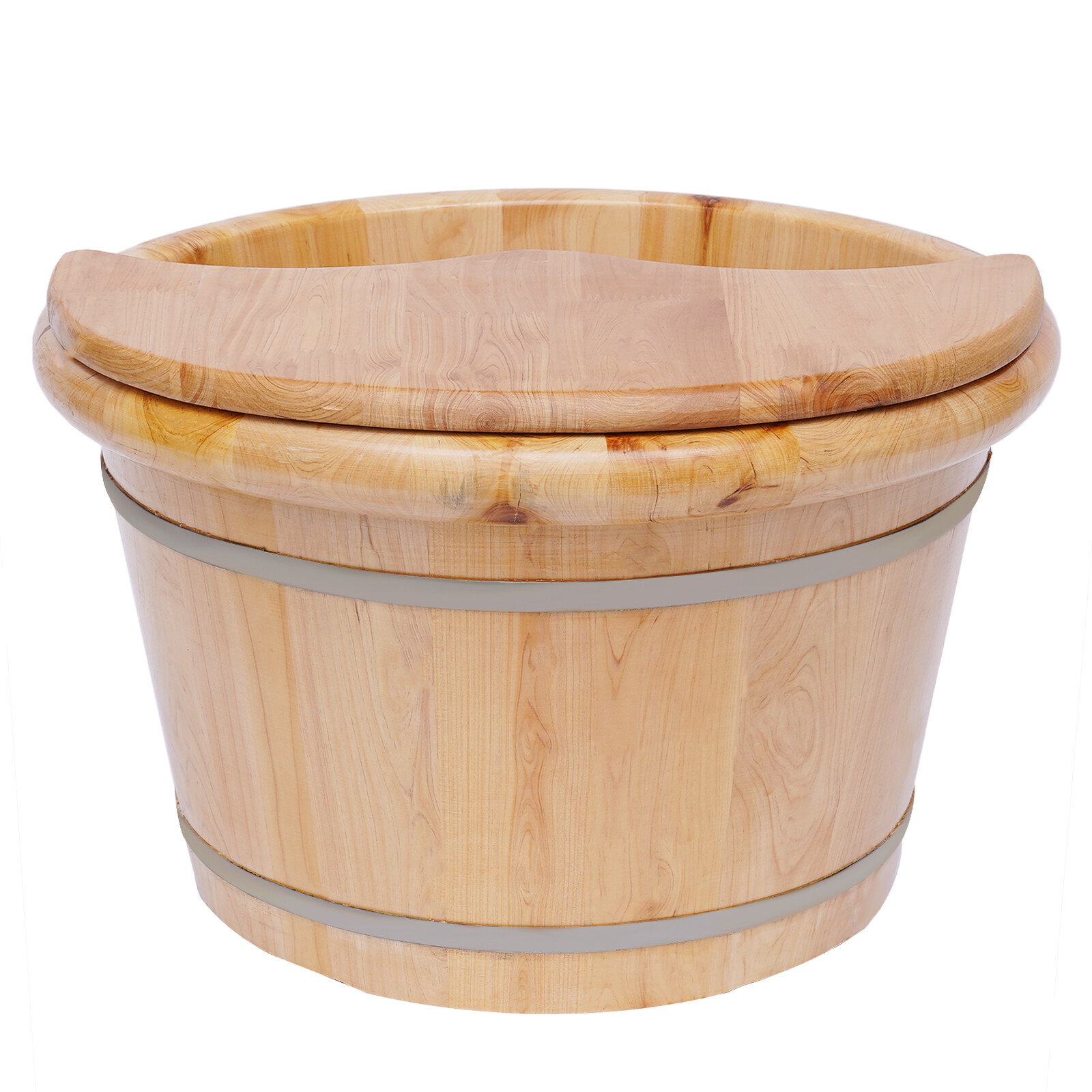 Cedar Wood Foot Basin Wooden Bucket Foot Bath Massage Plus Cover Plate +Massager