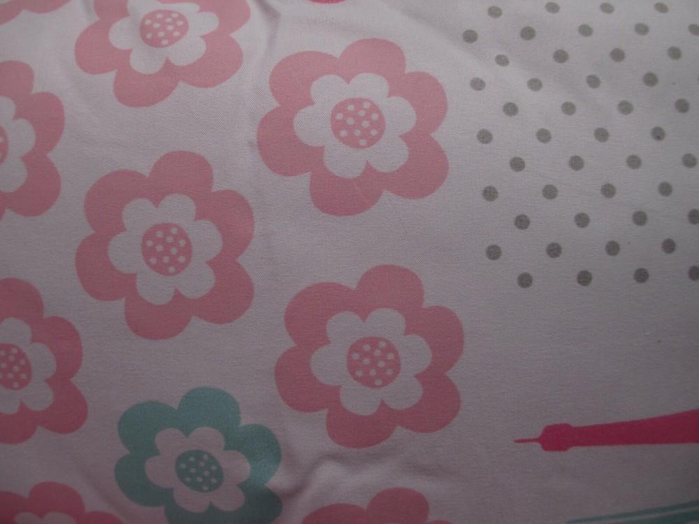 Nicole Miller 3pc Eiffel Tower Bicycle Pink White Comforter Set - Full/Queen