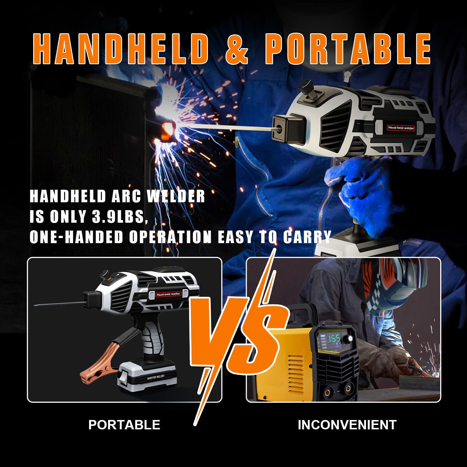 TRQWH 120A Portable Handheld ARC Welder Kit, 110V Stick Welding Machine