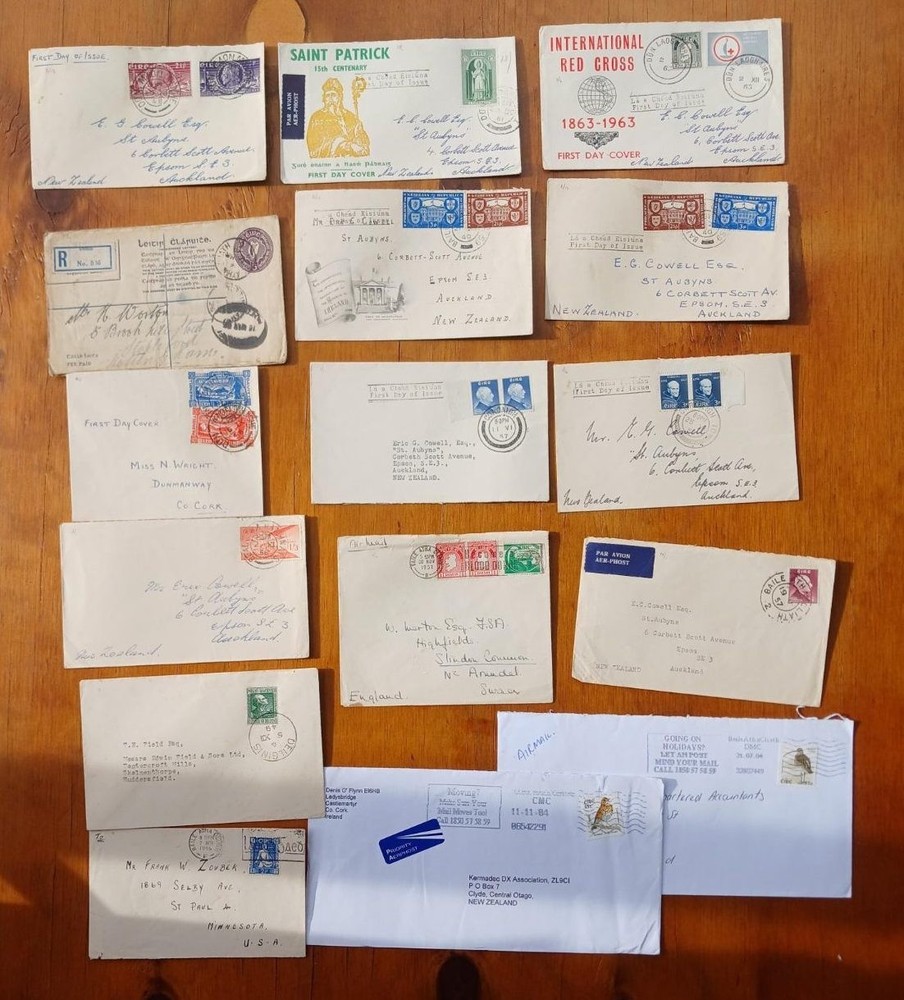 Ireland, Eire, 8 FDC's and more, one registered cover, some airmails. 1940's on.