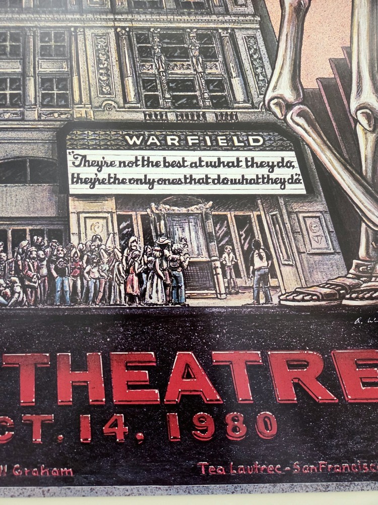 THE GRATEFUL DEAD Concert Poster Warfield Theatre S.F. 2nd Printing 20-3/8 x 29"
