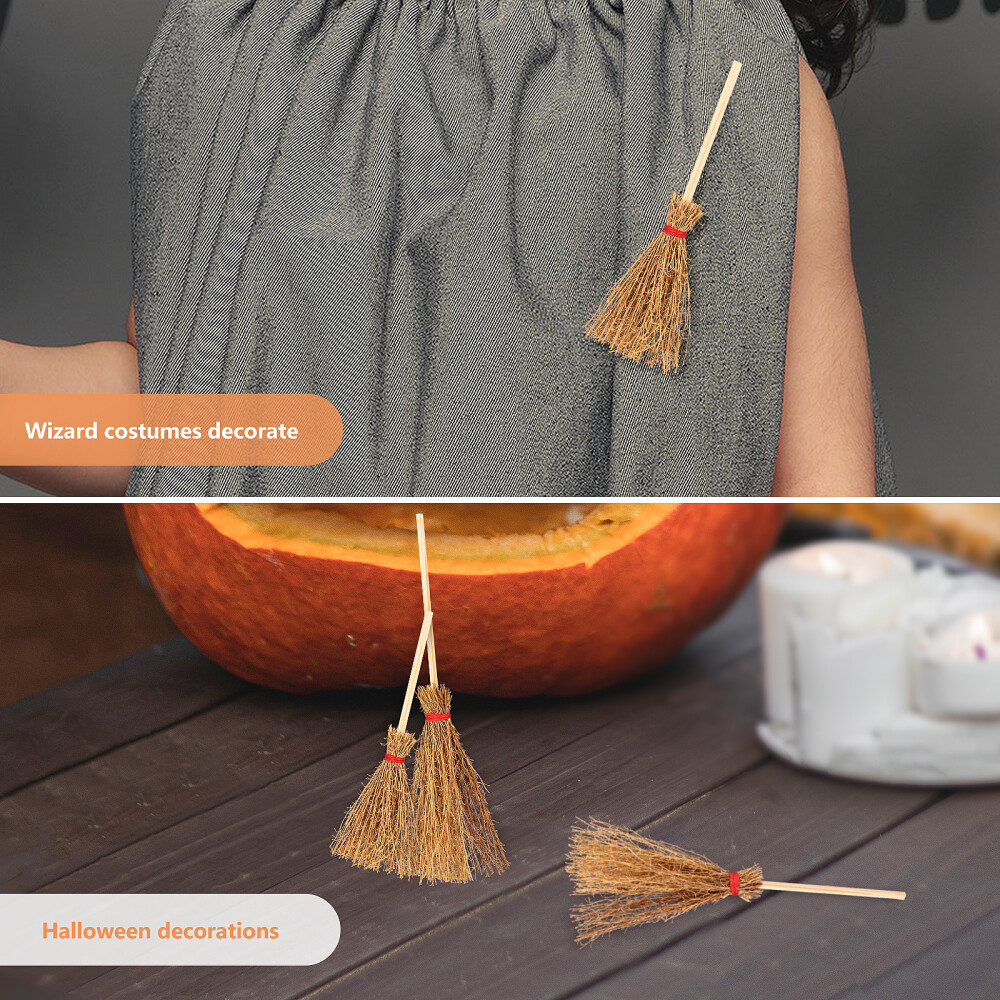10PCS Miniature Brooms Tiny Brooms Decorative Broomsticks Props Models