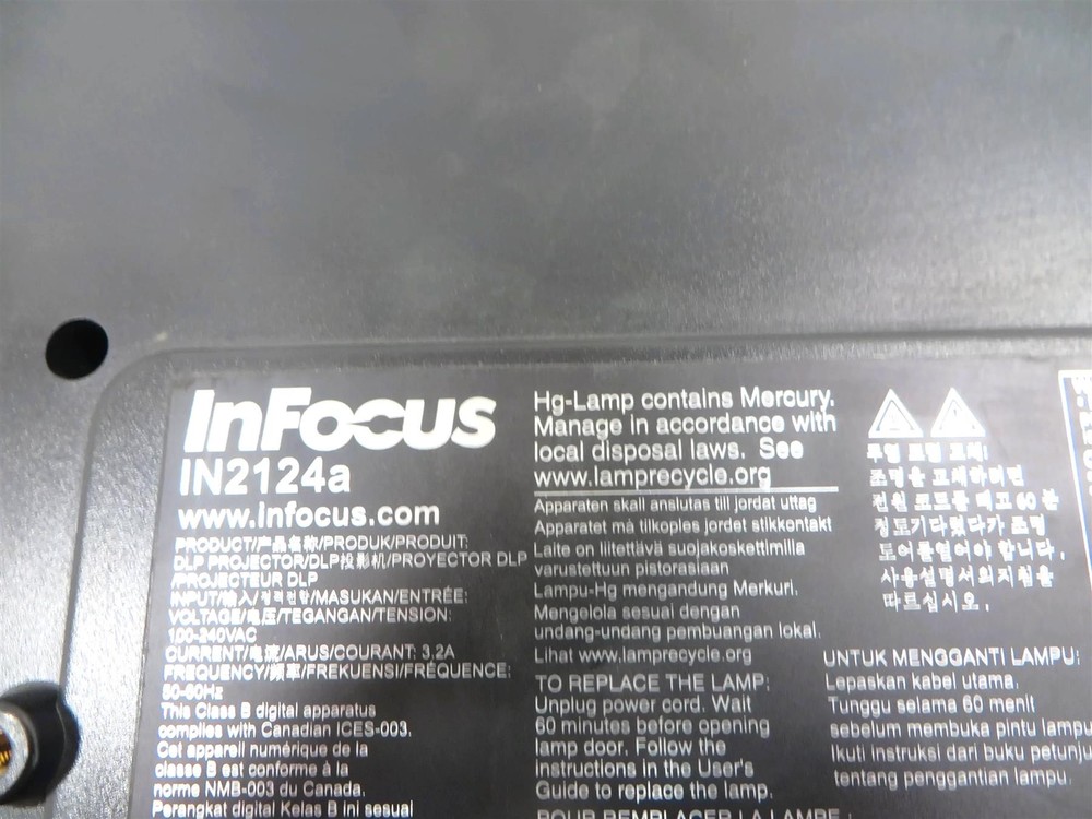 InFocus IN2124a DLP Projector - HDMI - Lamp runtime : 2750 hours