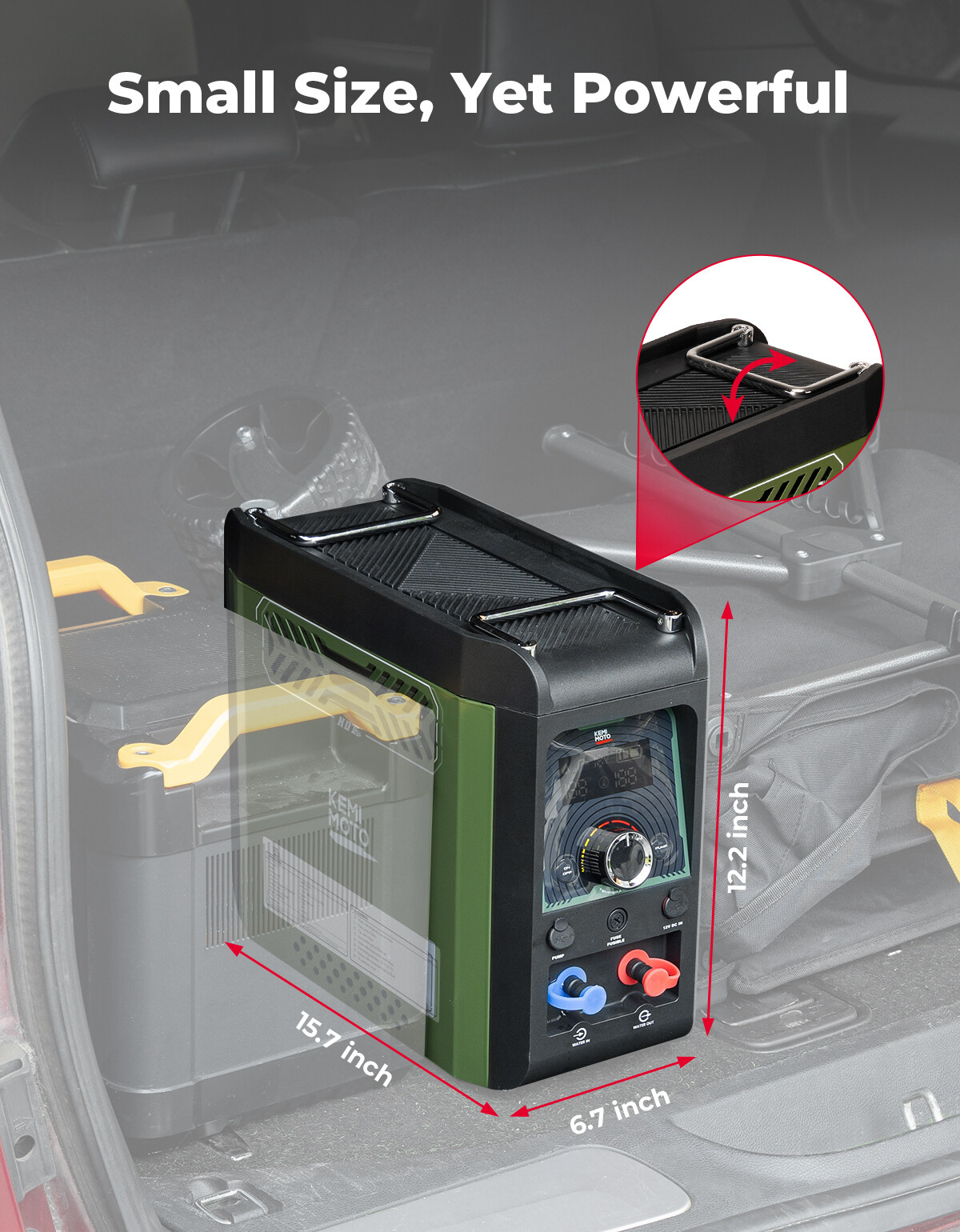 KEMIMOTO Portable Water Heater Propane Water Heater 4000mAh Rechargeable Battery