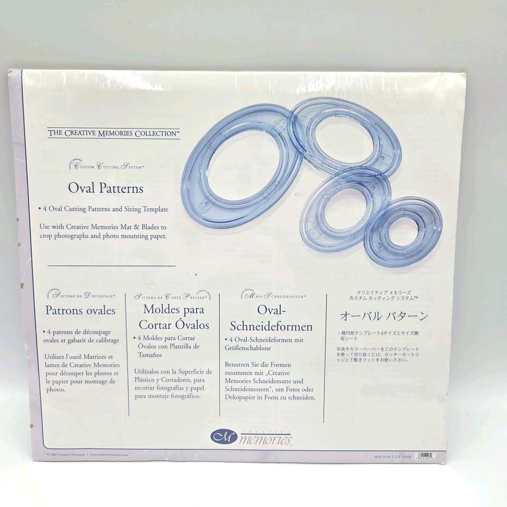 Creative Memories Custom Cutting System Oval Patterns Brand New In Package