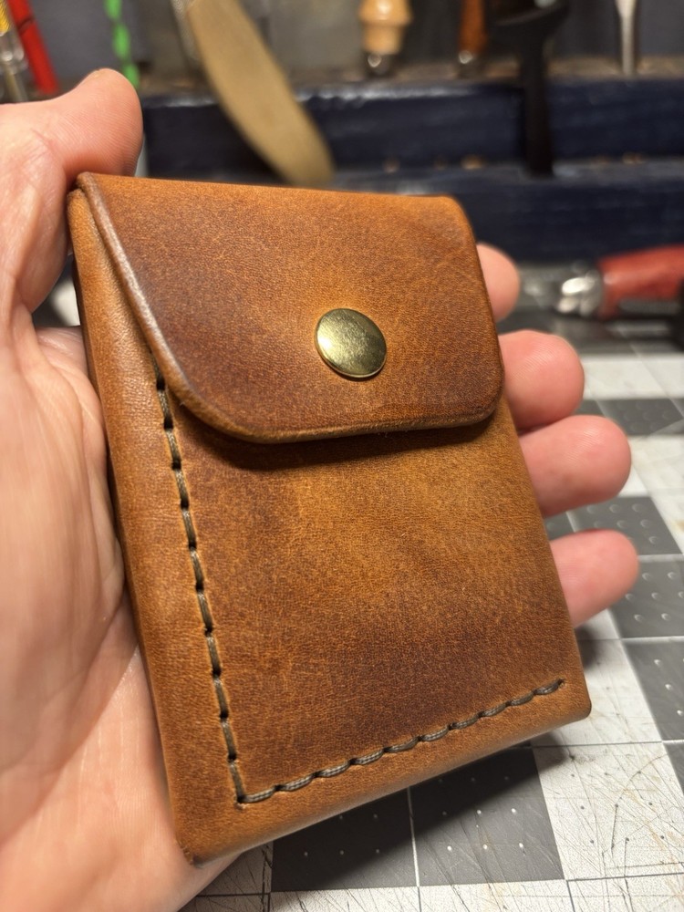 Handmade Leather Vertical Pocket Bifold Wallet – Slim & Durable