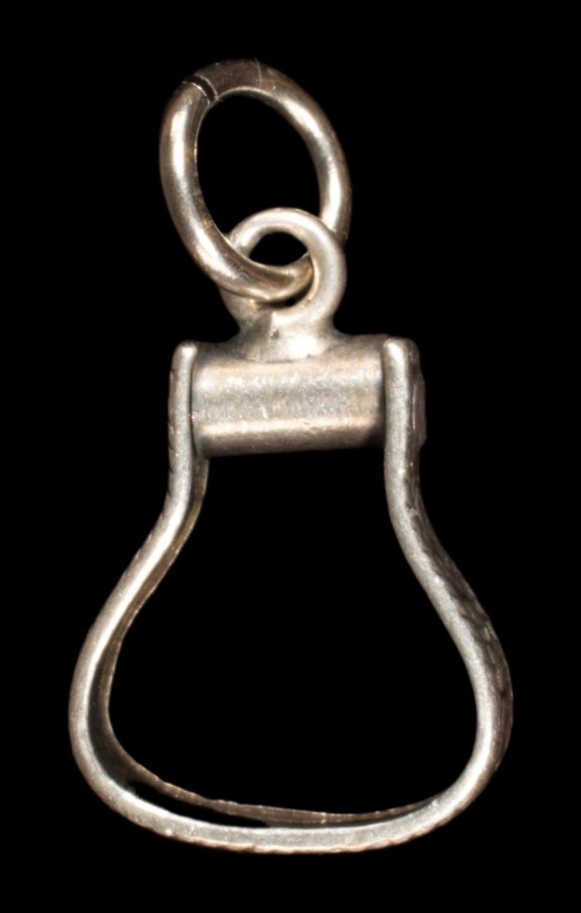 Sterling Silver Saddle Stirrup Moveable Pendant Charm