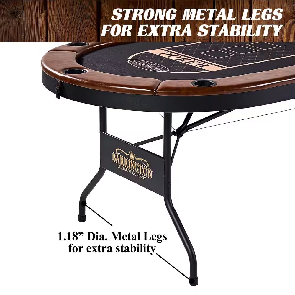 Charleston Collection 10 Player Poker Table - No Assembly Required