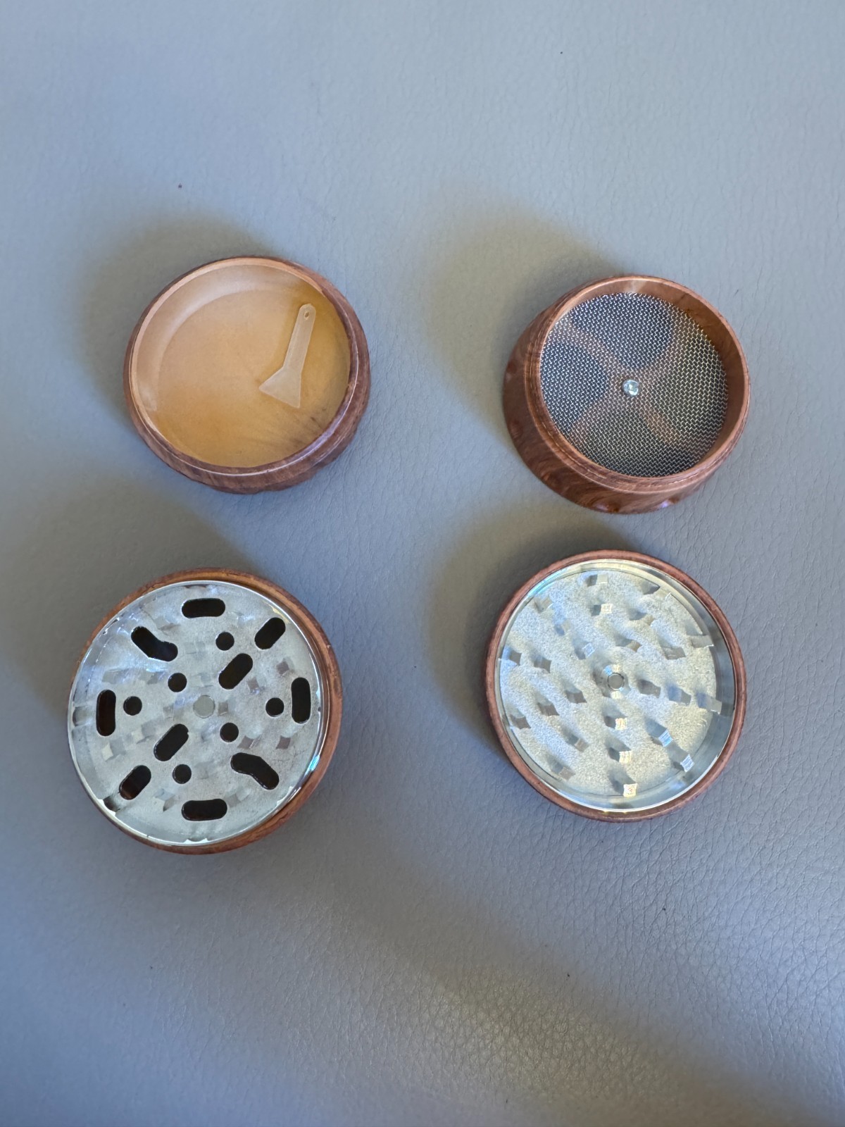 2.5" Resin Wood Herb Spice Grinder Aluminum 4 Piece Magnetic Lid Tobacco Crusher