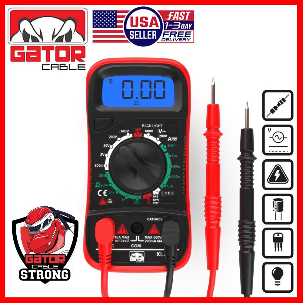 Digital Multimeter AC DC Voltmeter Ammeter Ohmmeter Volt Tester Meter 9V Power