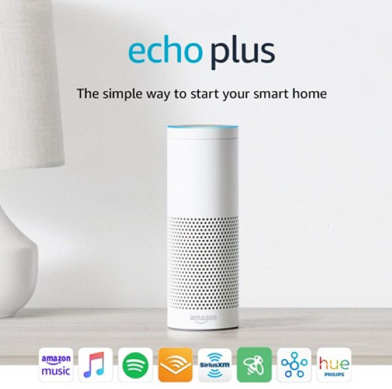 Amazon Echo Plus 1st Generation with built-in Zigbee Hub for home automation WHT