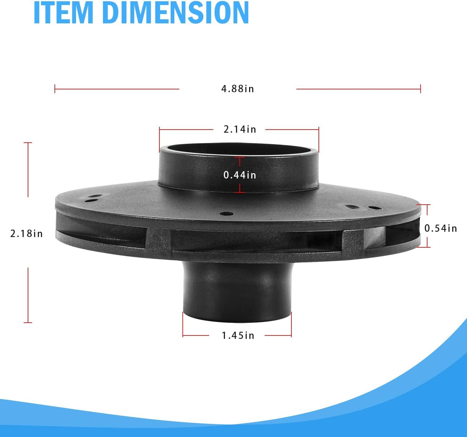 1~1/2 HP Pool Pump Impeller For 073129 Pentair WhisperFlo Pump Replacement