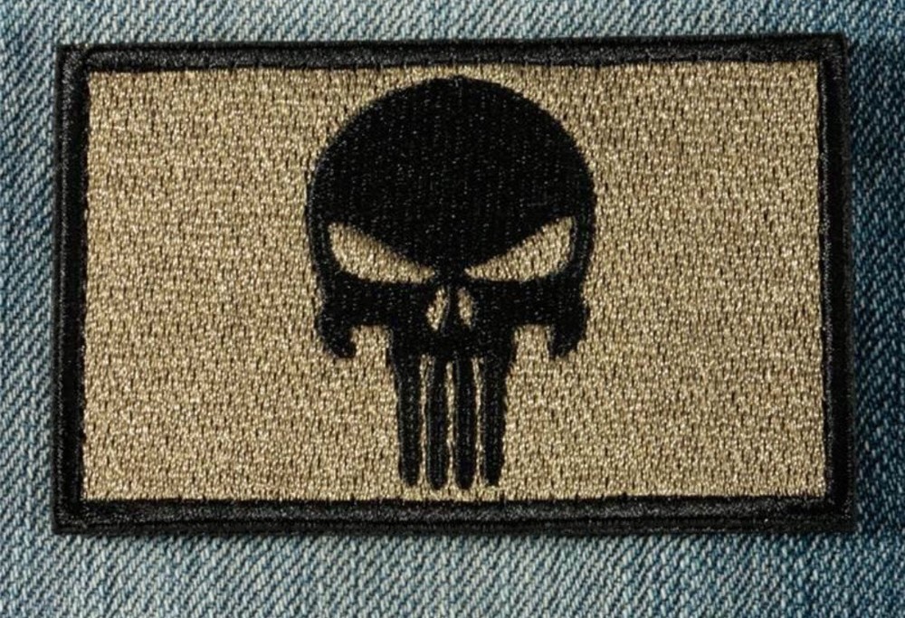 DEVGRU Skull SWAT SOCOM Special Ops Embroider Patch TAN
