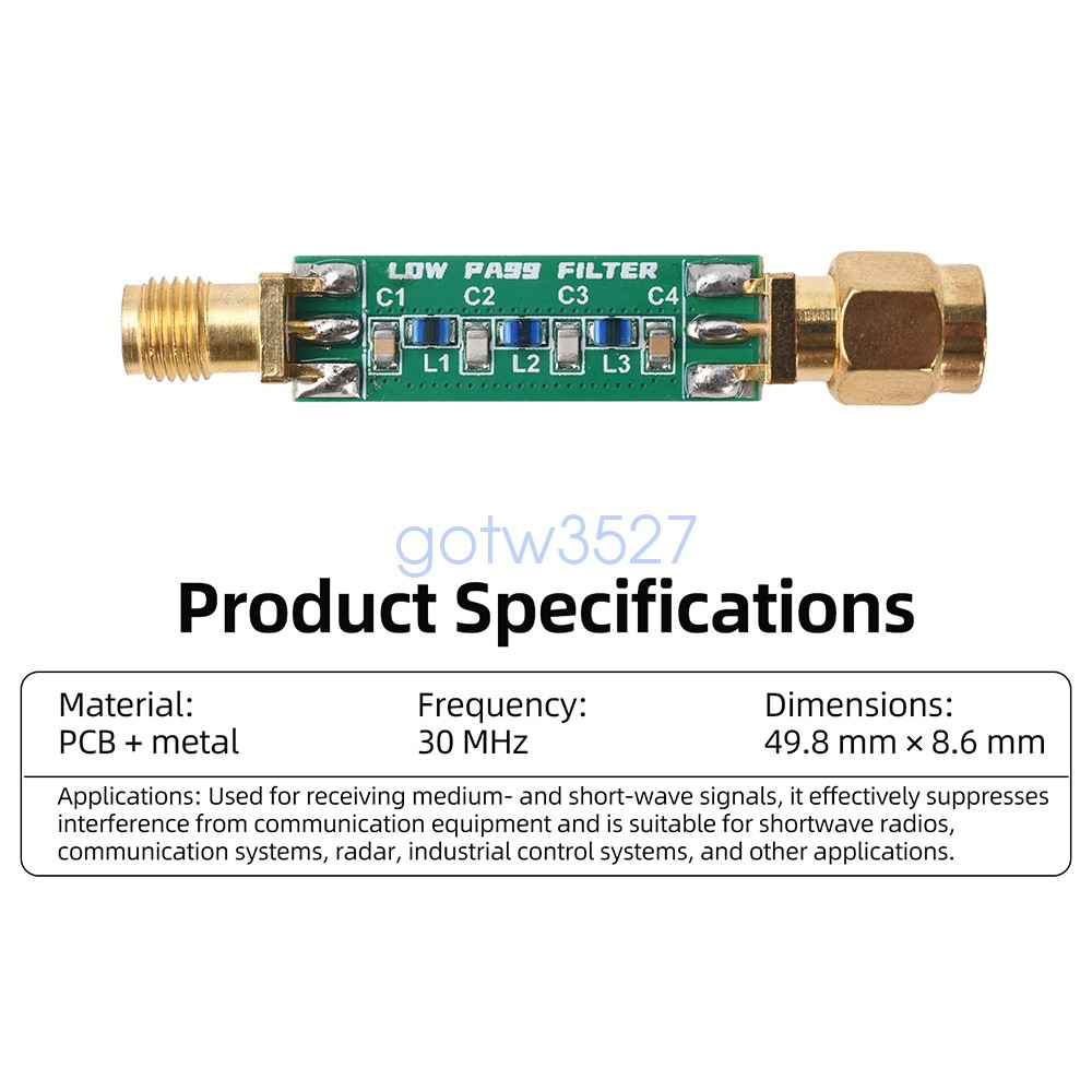 30 MHz LPF Low Pass Filter Module Low Pass Filter for Medium Shortwave Signals