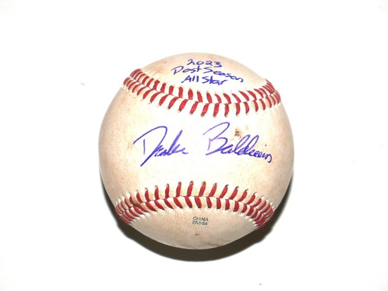 2025 NL ROOKIE OF YEAR DRAKE BALDWIN SIGNED RAWLINGS GAME USED OMIL BALL BRAVES