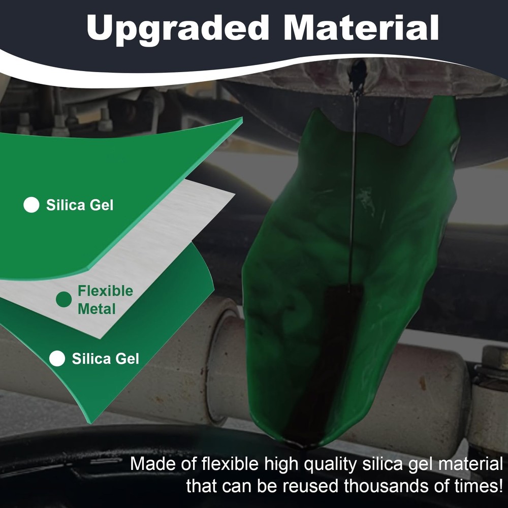 Flexible Funnel, Multi-Purpose Form a Funnel Draining Tool, Green