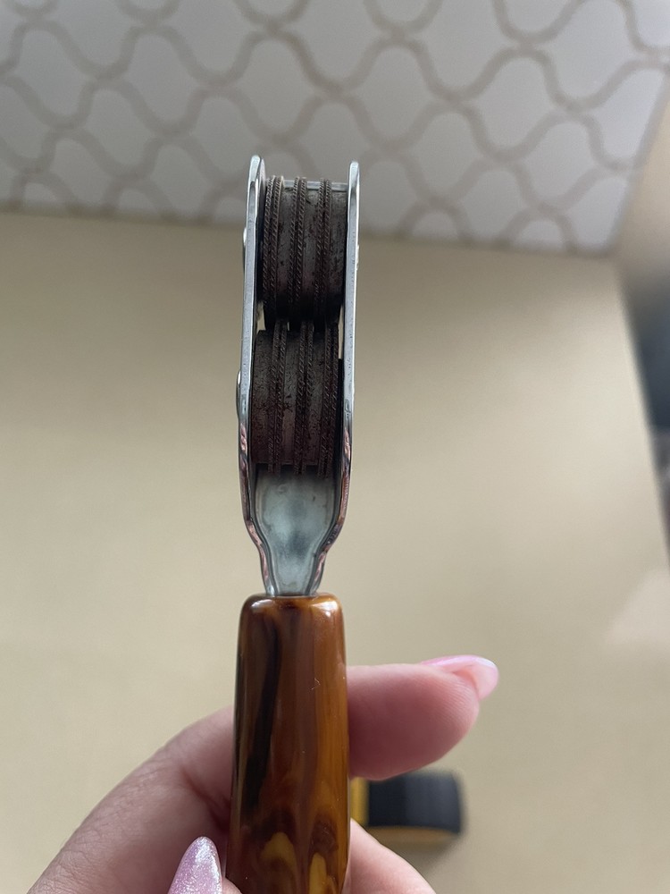 Vintage 7.25" Long Butterscotch Bakelite Handle Knife Sharpener