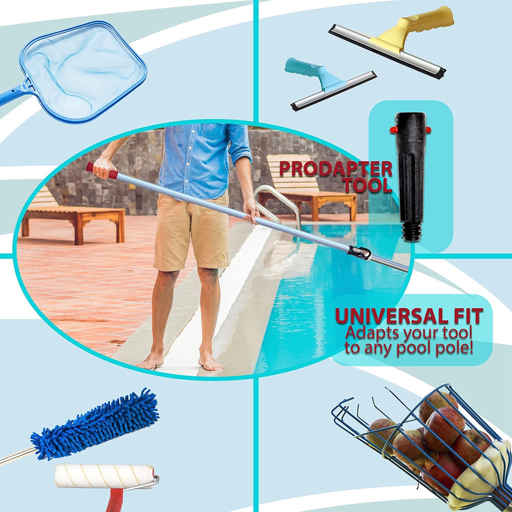 Snaplite Telescopic Pool Pole 16 Ft Adjustable Cleaning Poles Push Button Lock L