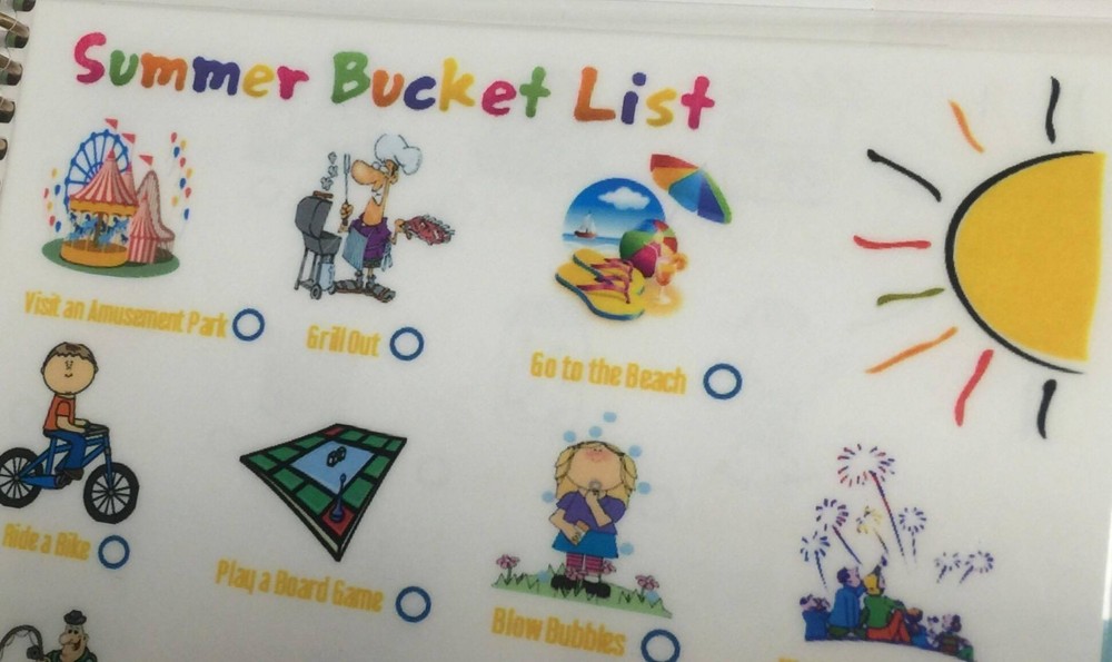 Summer Bucket List Dashboard Insert for use with Erin Condren Planner