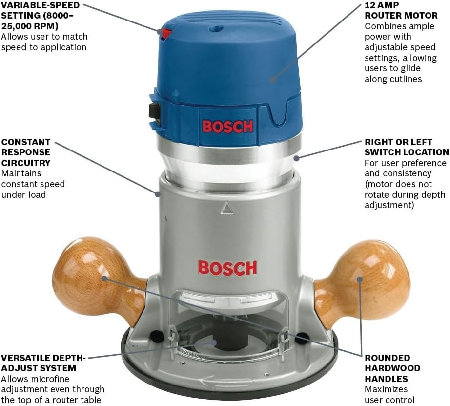 Bosch 1617EVS Fixed-Base Router 2.25HP Variable Speed Control